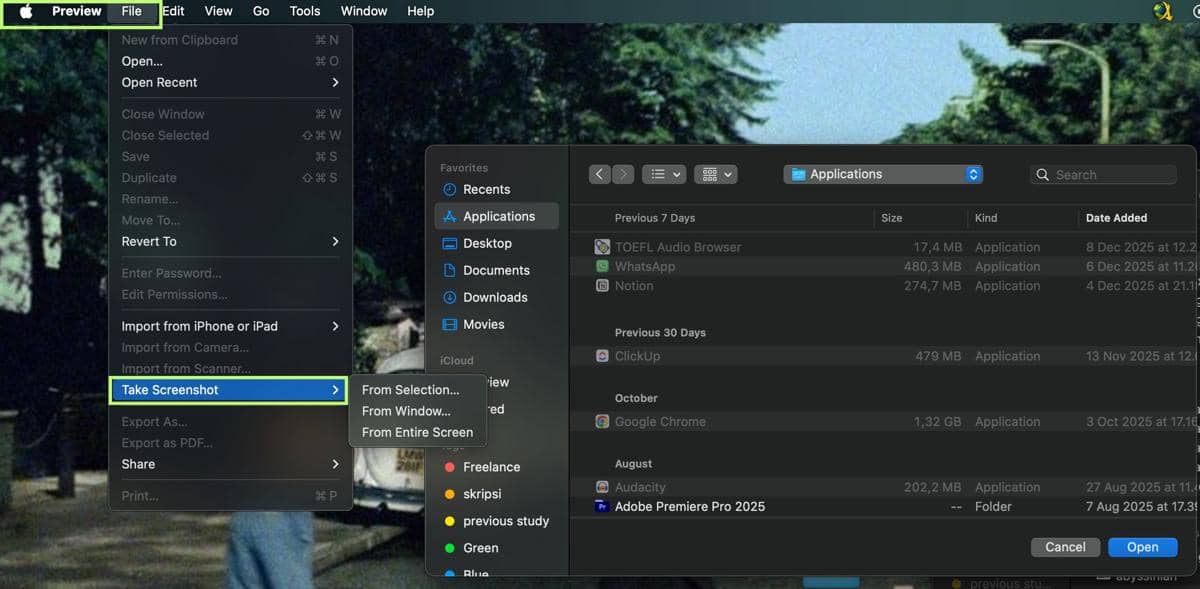 ilustrasi aplikasi Preview
