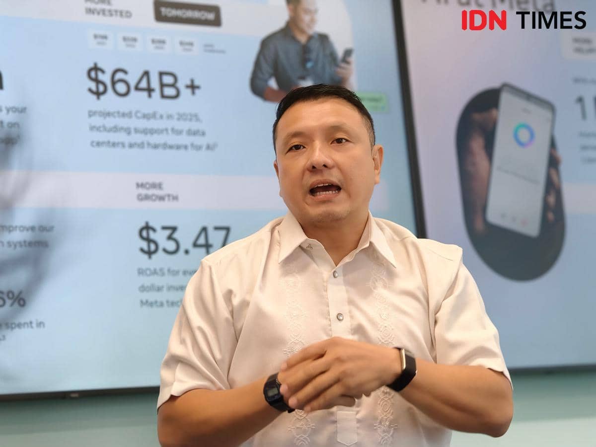 paparan Pieter Lydian, Country Manager Meta Indonesia (IDN Times/Fatkhur Rozi)