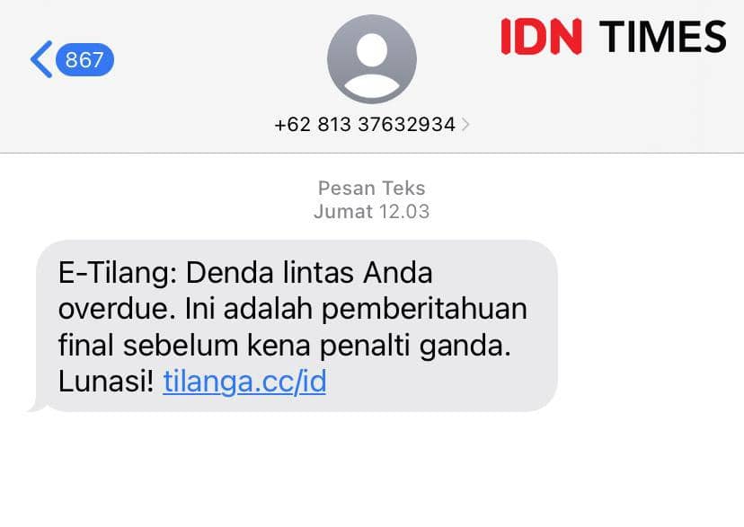 CEK FAKTA: Pemberitahuan Denda e-Tilang via SMS, Benar atau Penipuan?