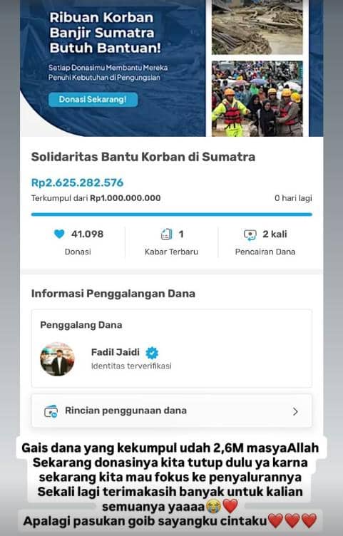 Fadil Jaidi Relawan Banjir Aceh (instagram.com/fadiljaidi)