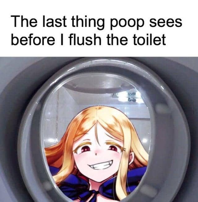 meme anime tentang flush toilet