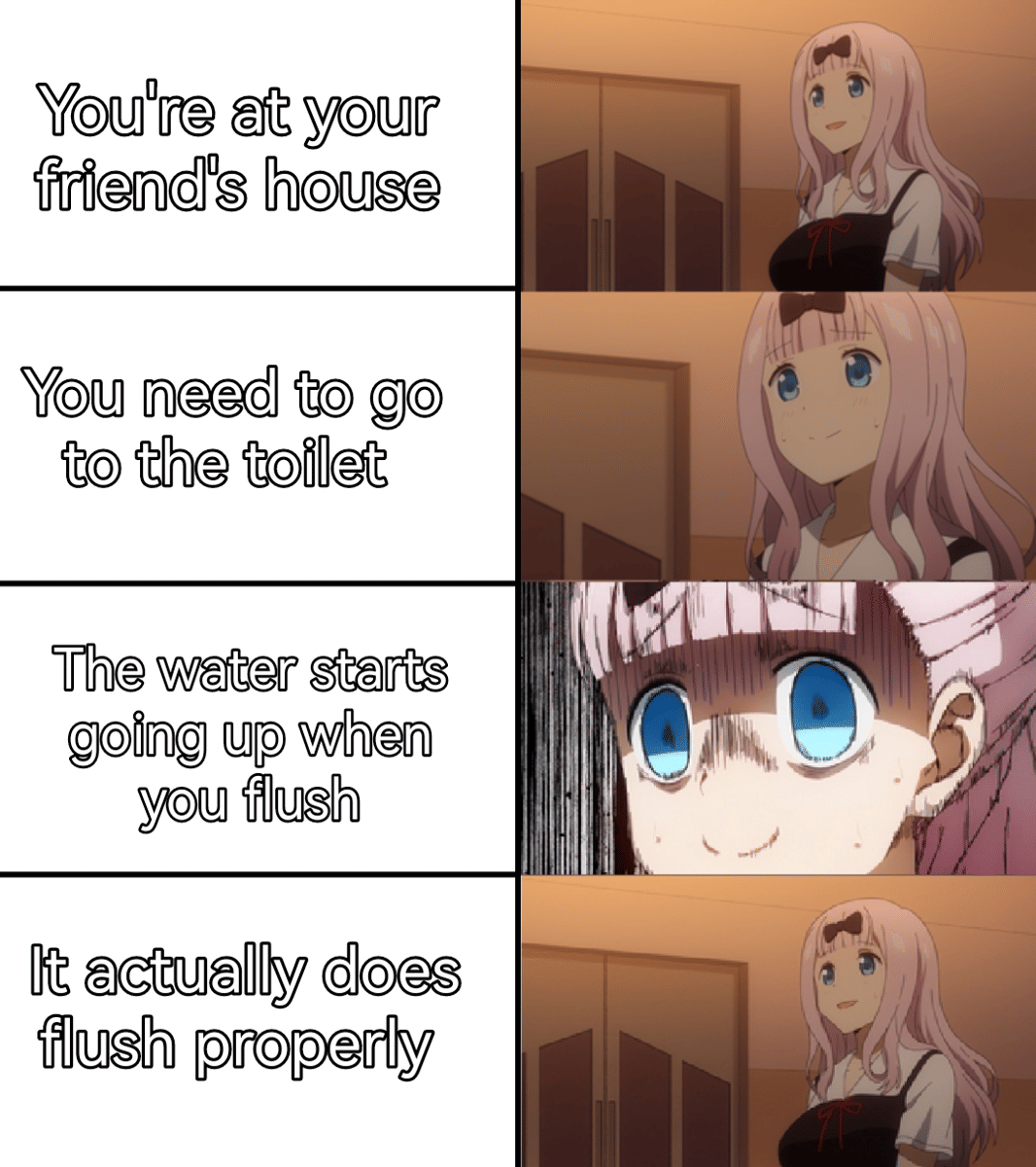 meme anime tentang flush toilet