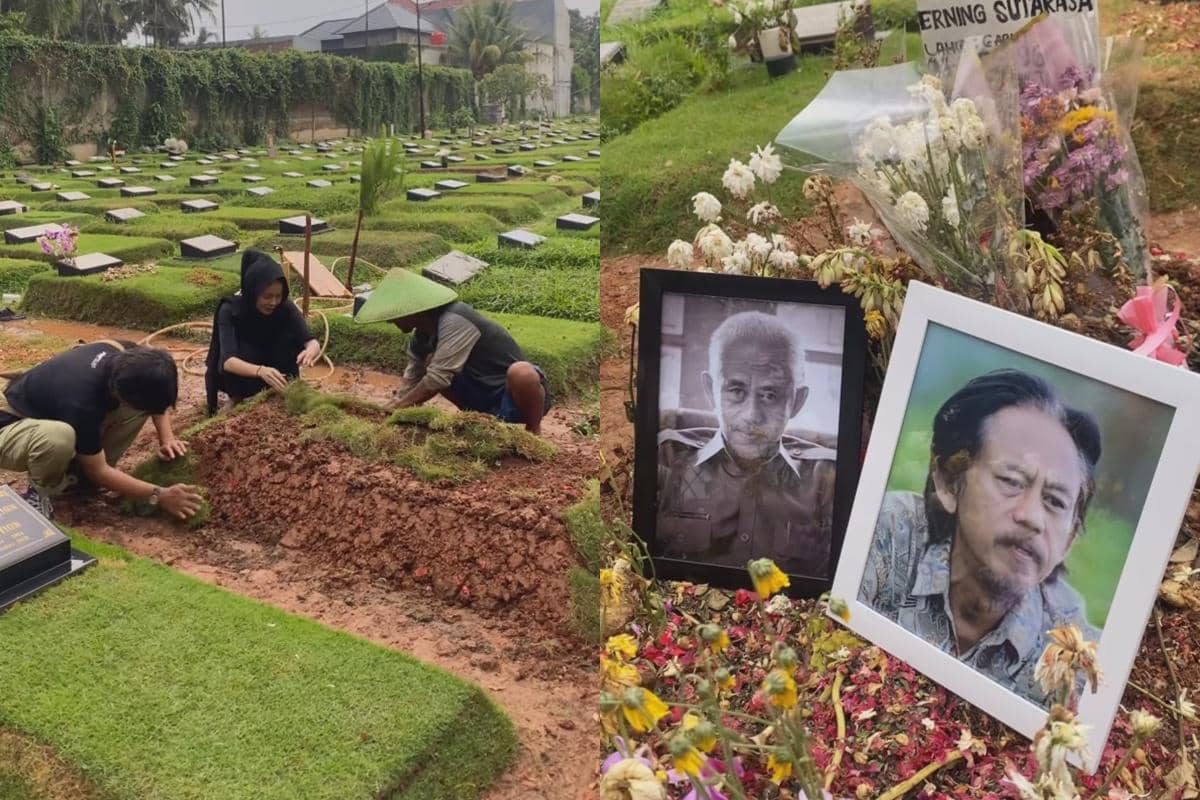 potret makam Epy Kusnandar dipasangi rumput (instagram.com/karinaranau9)