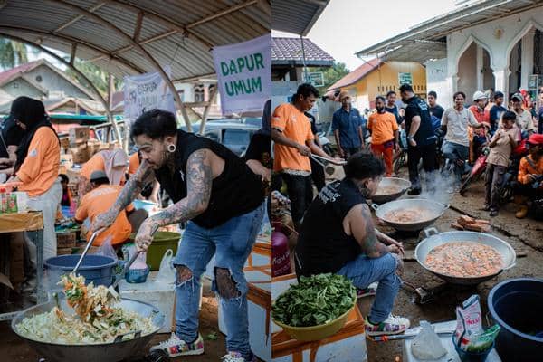 King Abdi Masak 6.000 Makanan di Dapur Umum Pengungsian (instagram.com/kingabdi_jajanmercon)