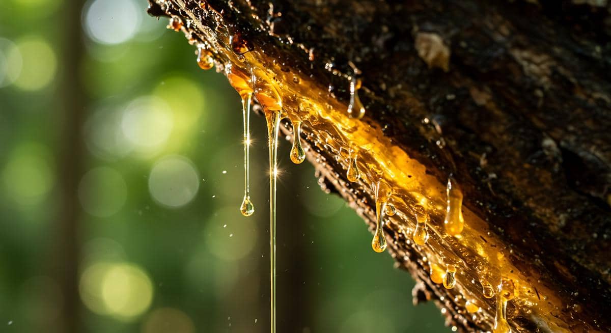 ilustrasi getah pohon
