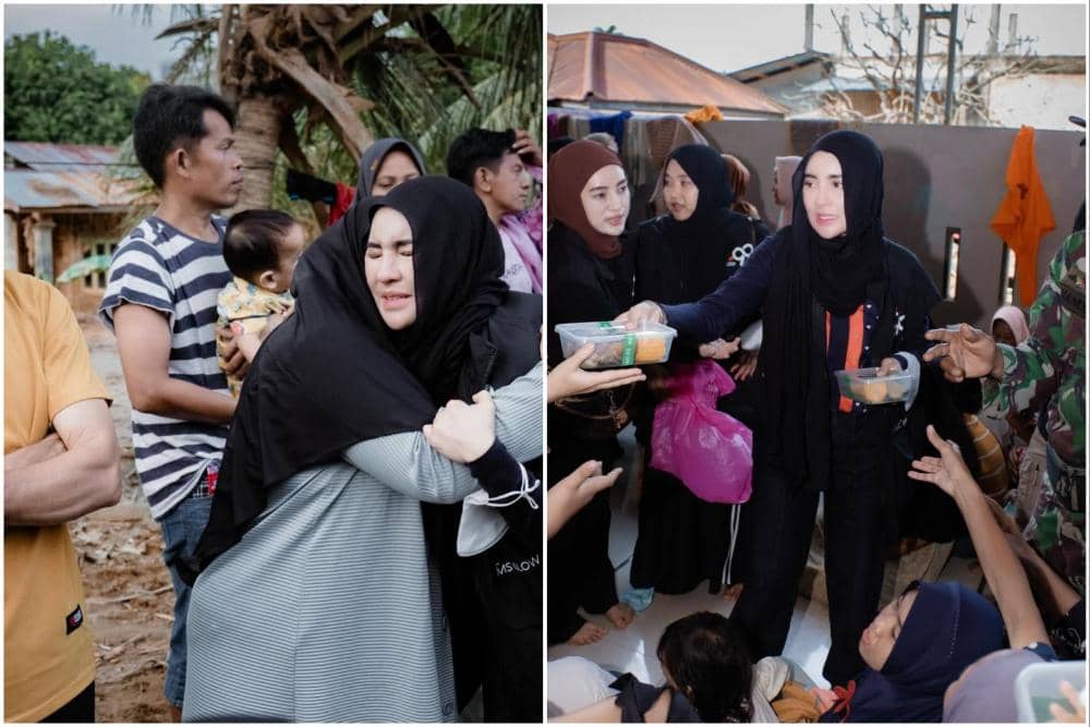 Shandy Purnamasari jadi relawan di Aceh Tamiang.