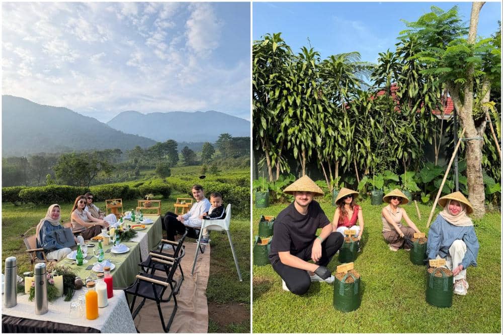 Sarah Keihl dan keluarga piknik di puncak.