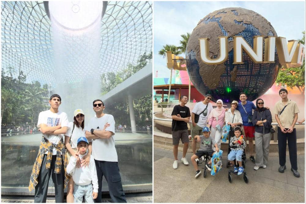 Rifky Balweel dan keluarga berlibur di Singapura.