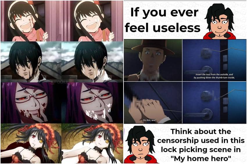kolase meme adegan anime disensor