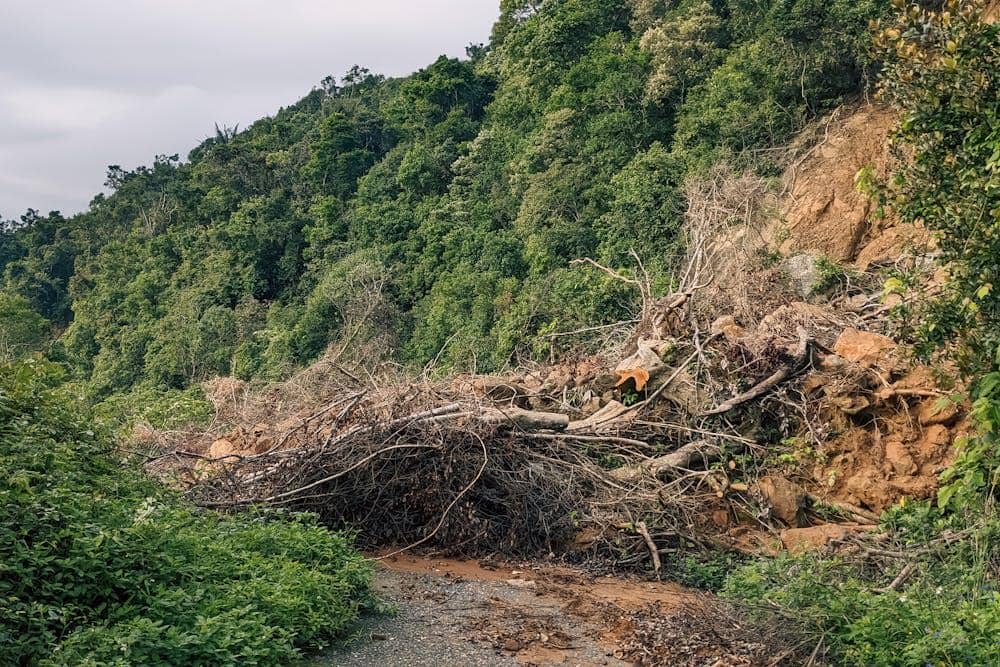 ilustrasi tanah bergeser atau longsor