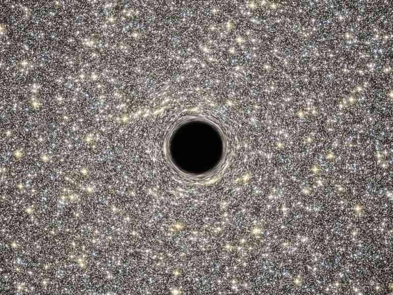 Ilustrasi lubang hitam yang bisa memutar waktu sesuai teori relativitas umum