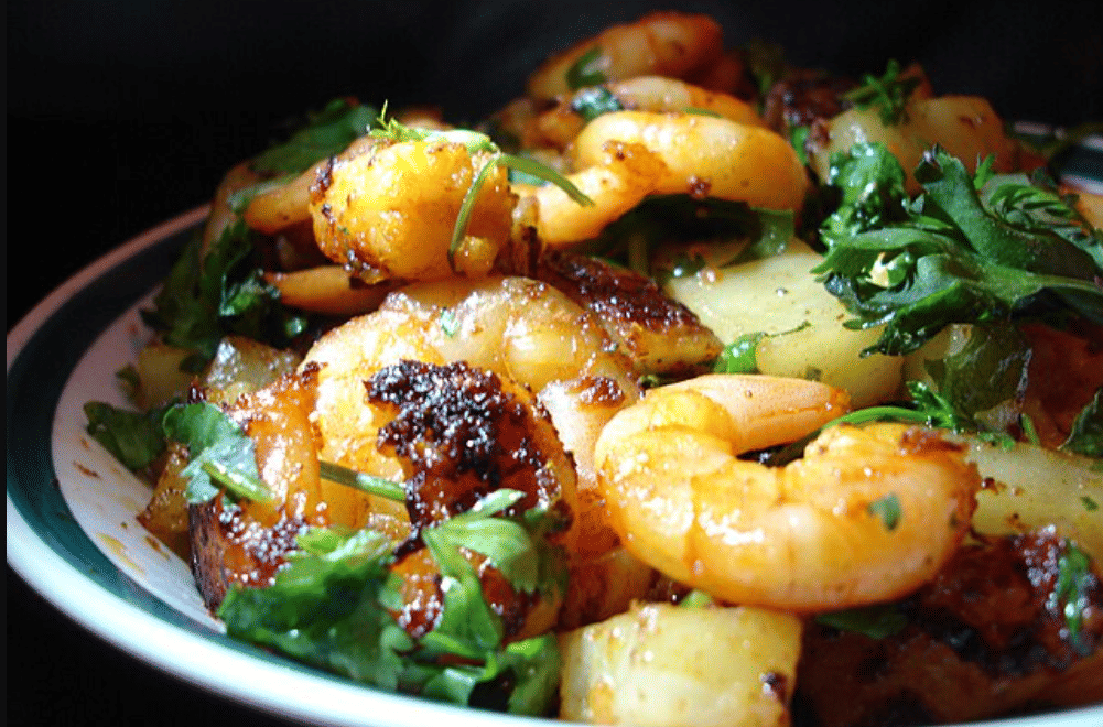 ilustrasi chili lime prawns