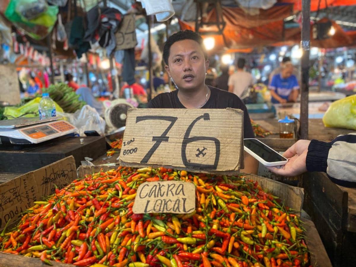 Pedagang cabai di Pontianak.