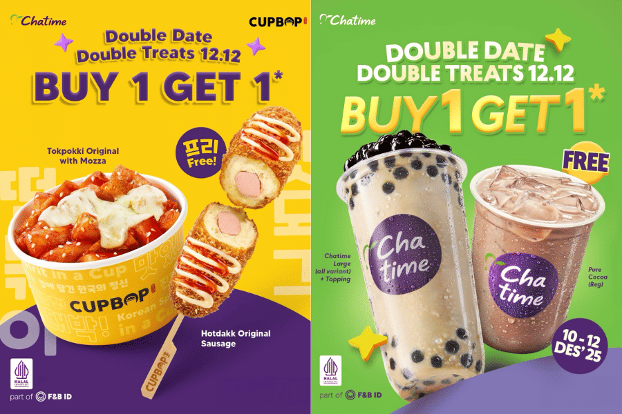 Promo 12.12 di gerai Cupbop dan Chatime