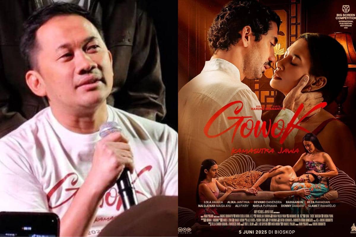 Hanung Bramantyo di press conference film "Gowok: Kamasutra Jawa" di XXI Plaza Indonesia, Jakarta, Senin (26/5/2025)