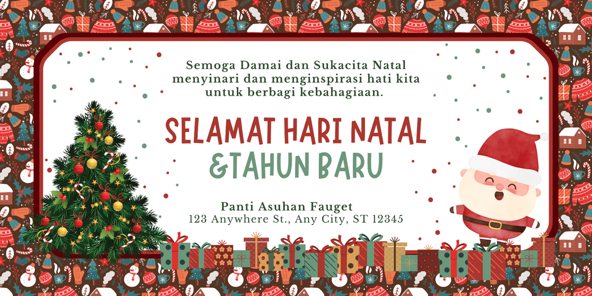 Spanduk Ucapan Natal Ilustratif Coklat Merah dan Hijau.png