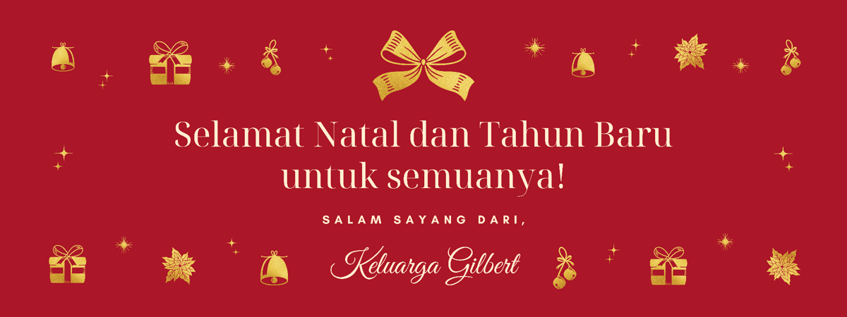Banner Luar Ruangan Natal Pribadi Berkelas Elegan Merah Emas.png