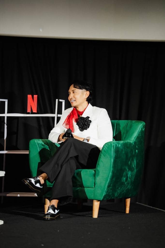 Emil Kusumo, pemeran Hasto Lupa Daratan di press con Lupa Daratan. (Dok. Netflix)