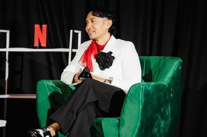 Emil Kusumo, pemeran Hasto Lupa Daratan di press con Lupa Daratan. (Dok. Netflix)