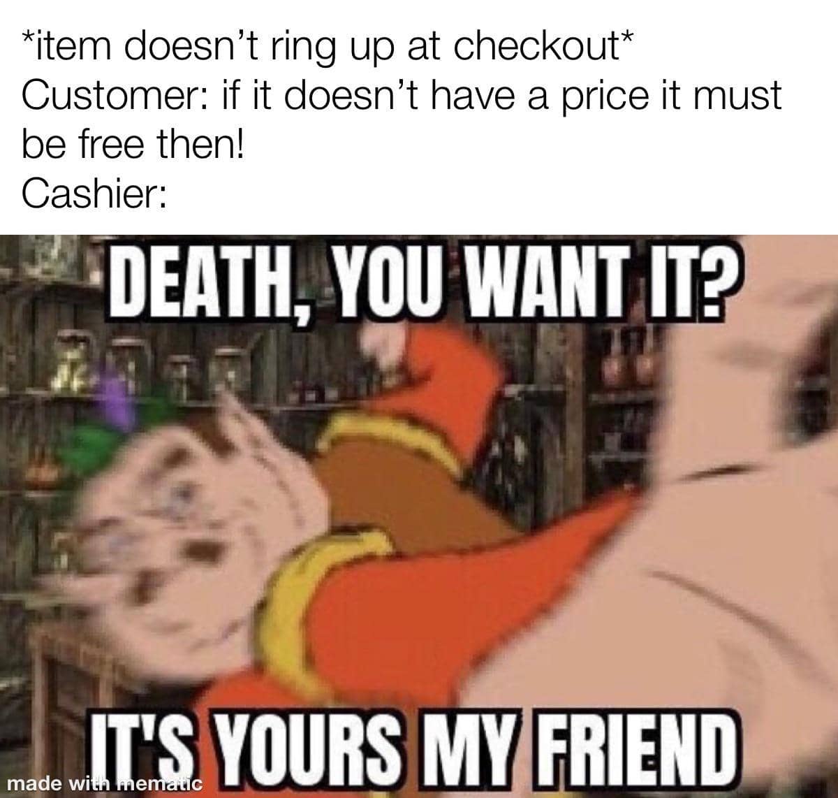 meme kartun tentang kasir