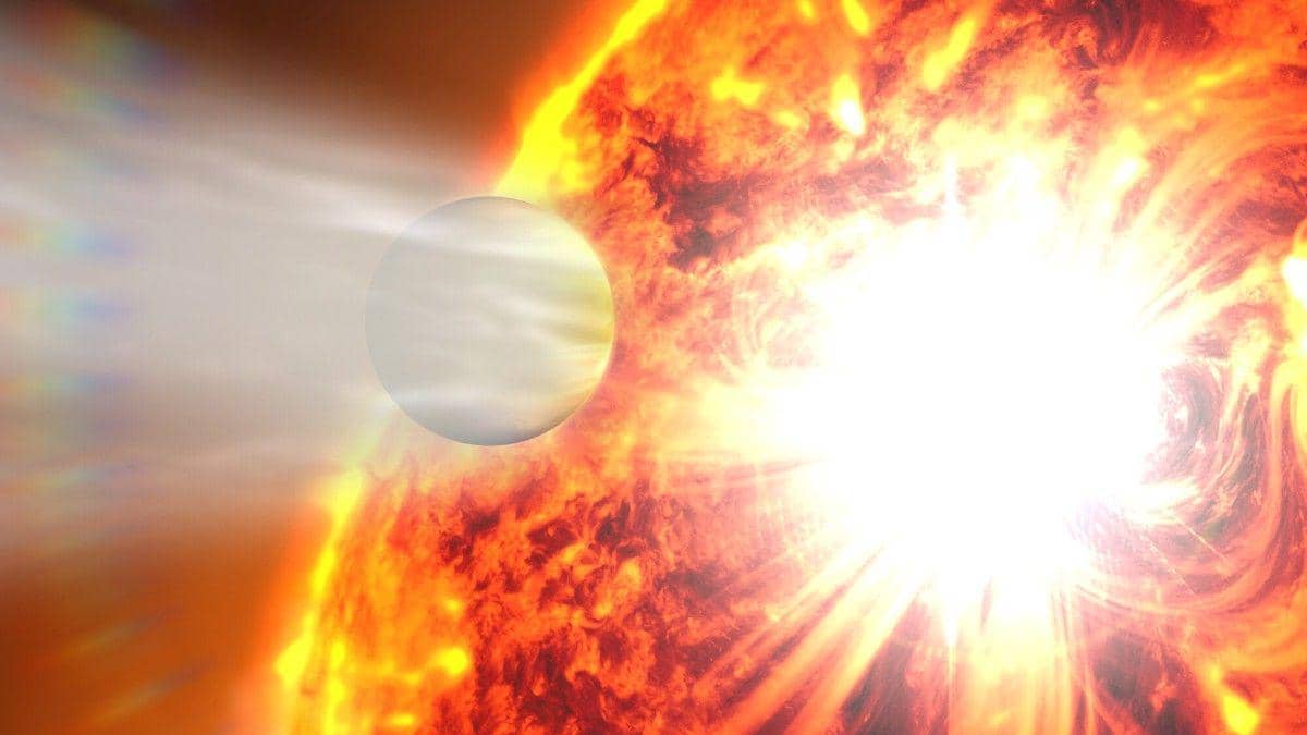 Ilustrasi planet HD 189733b yang anginnya lebih cepat dari peluru