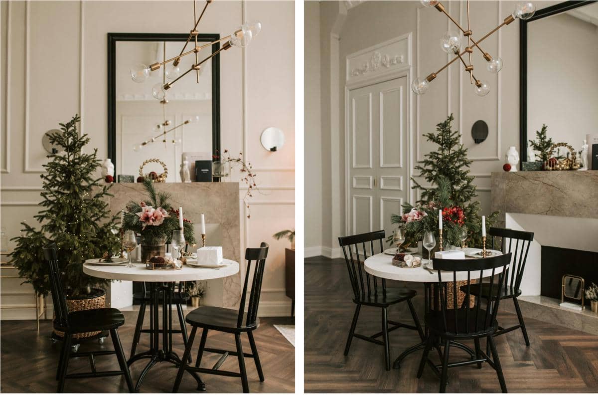 inspirasi dekorasi natal di ruang makan