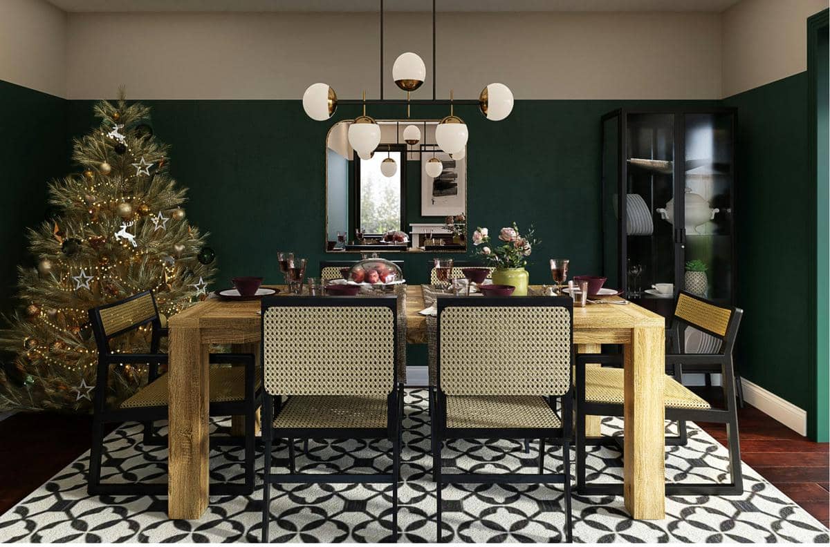 inspirasi dekorasi natal di ruang makan