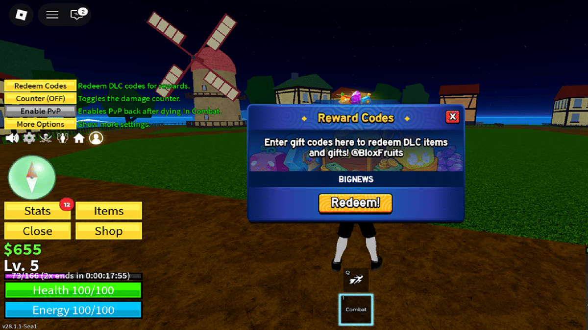 cara redeem kode Blox Fruits