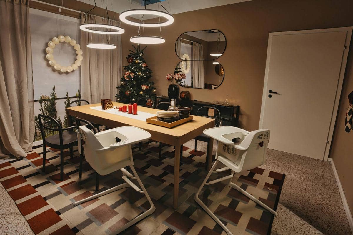 inspirasi dekorasi natal di ruang makan
