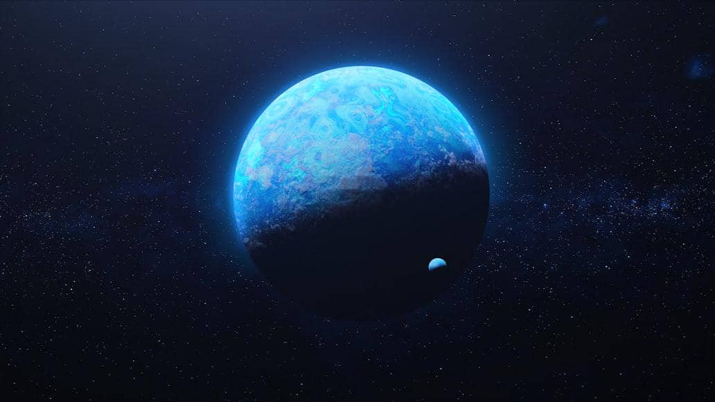 Ilustrasi planet HD 189733b yang punya hujan kaca tajam secara horizontal