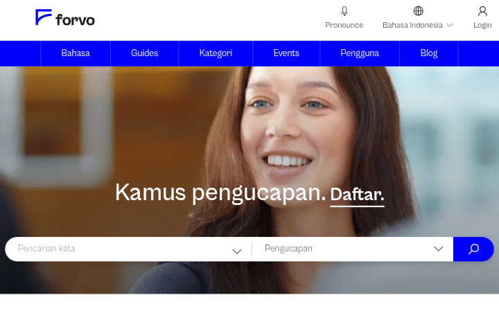tangkapan layar website Forvo