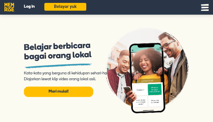 tangkapan layar website Memrise