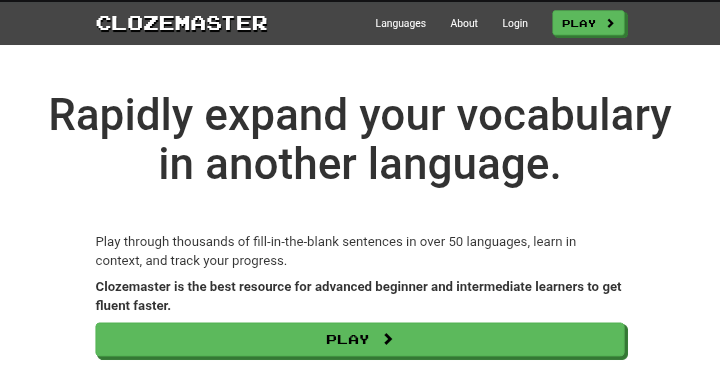 tangkapan layar website Clozemaster
