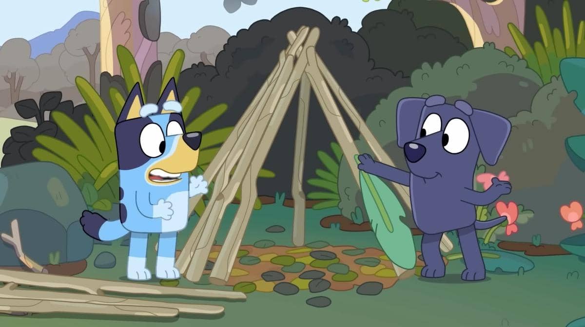 Bluey dan Jean-Luc sedang kerja sama (Tangkapan layar YouTube/ Bluey - Official Channel)