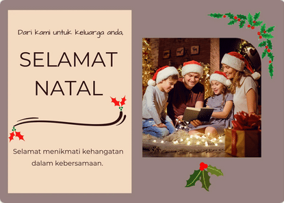 Ilustrasi kartu ucapan Natal 2025 (Canva/By GCreative)
