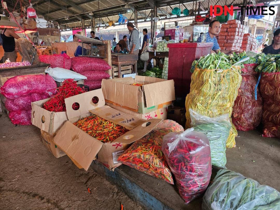 Ilustrasi pedagang cabai