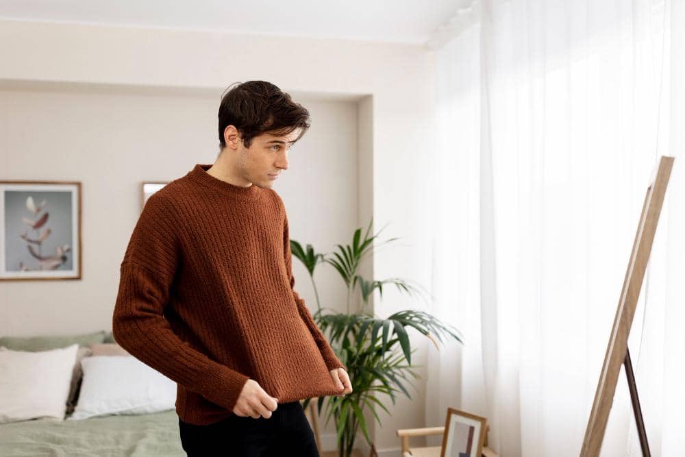 ilustrasi outfit sweater Natal cowok