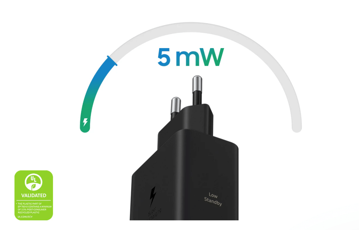 konsumsi daya Samsung 60W Power Adapter hanya 5mW