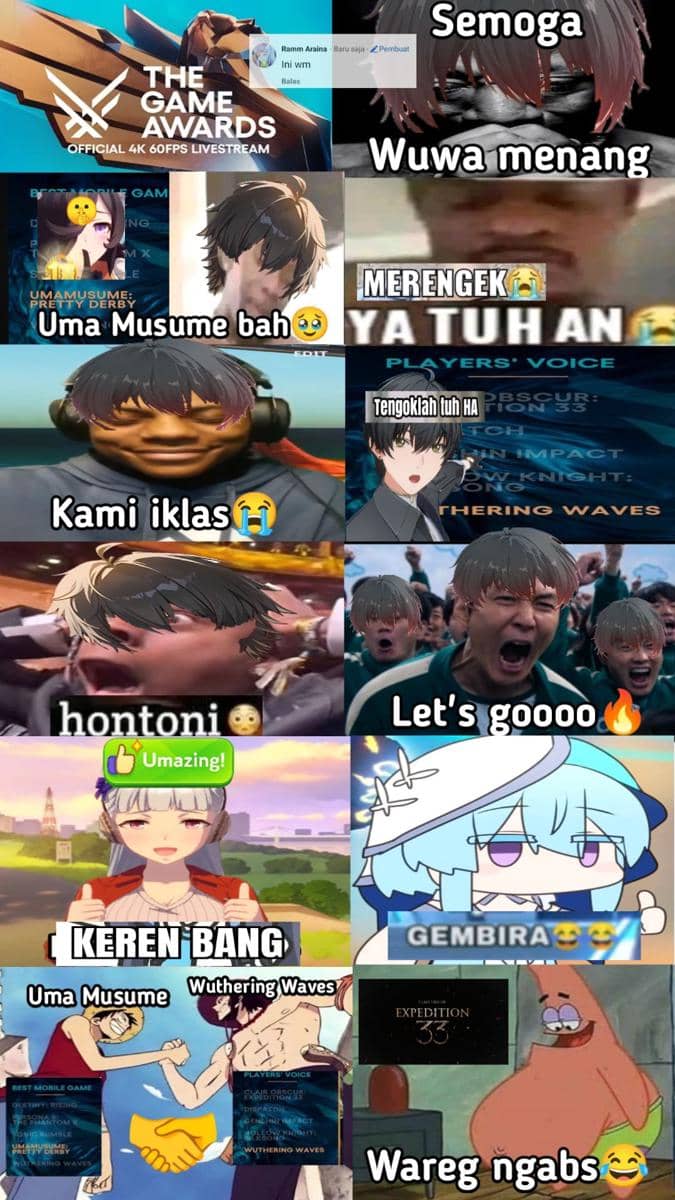 Meme perjalanan Wuwa sampai menang TGA