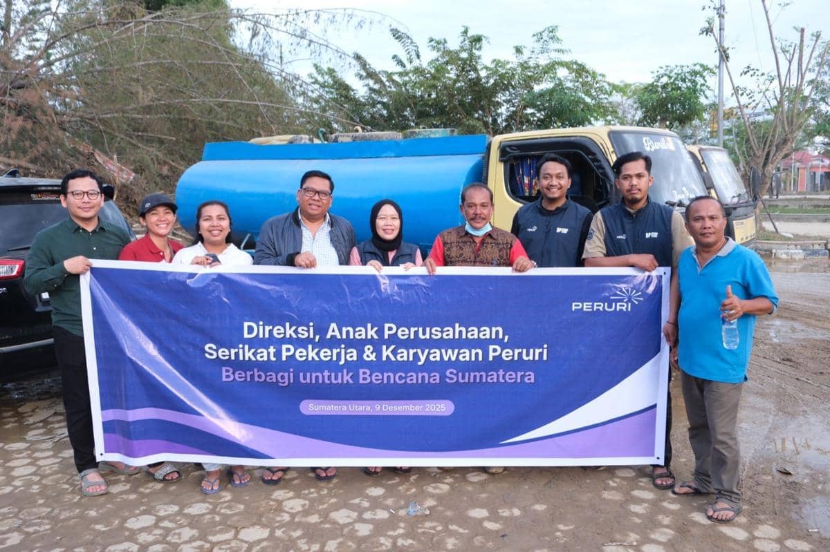 Perusahaan Umum Percetakan Uang Republik Indonesia (Peruri) mengirimkan bantuan logistik kepada korban bencana di Sumatra.