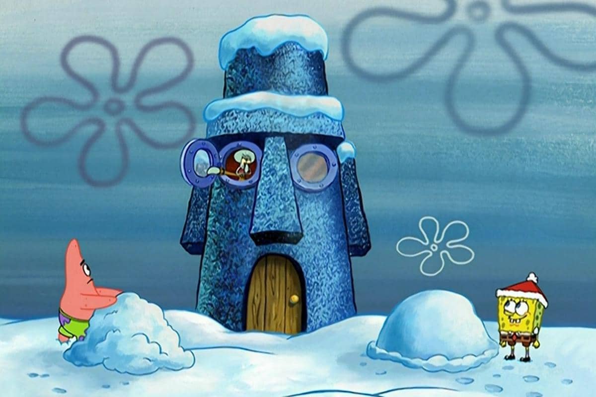 Squidward meneriaki kedua tetangganya karena dianggap mengganggu ketenangannya saat bersantai