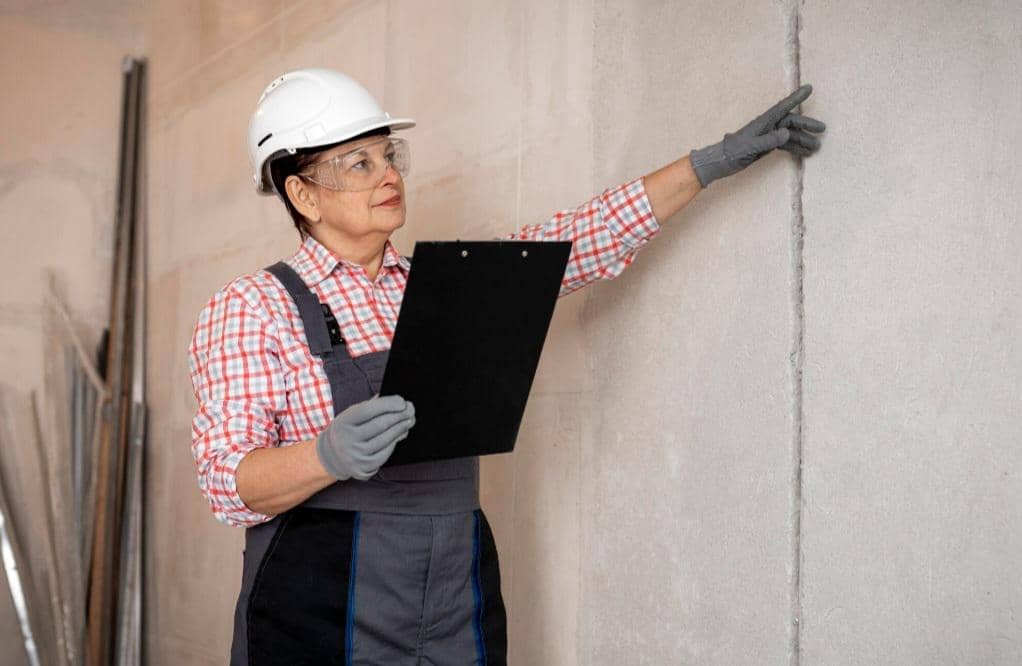 ilustrasi mengamati kerusakan tembok