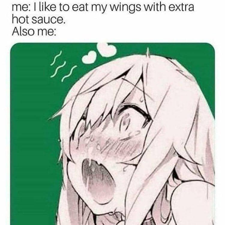 meme anime tentang makanan pedas