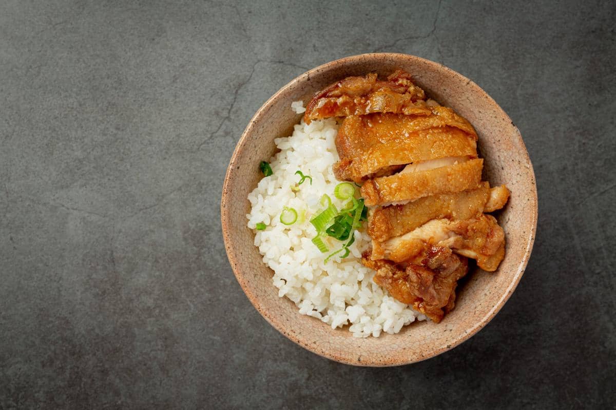 ilustrasi rice bowl ayam