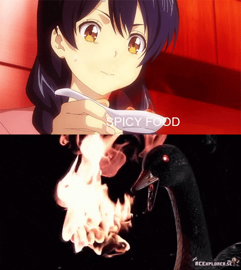 meme anime tentang makanan pedas