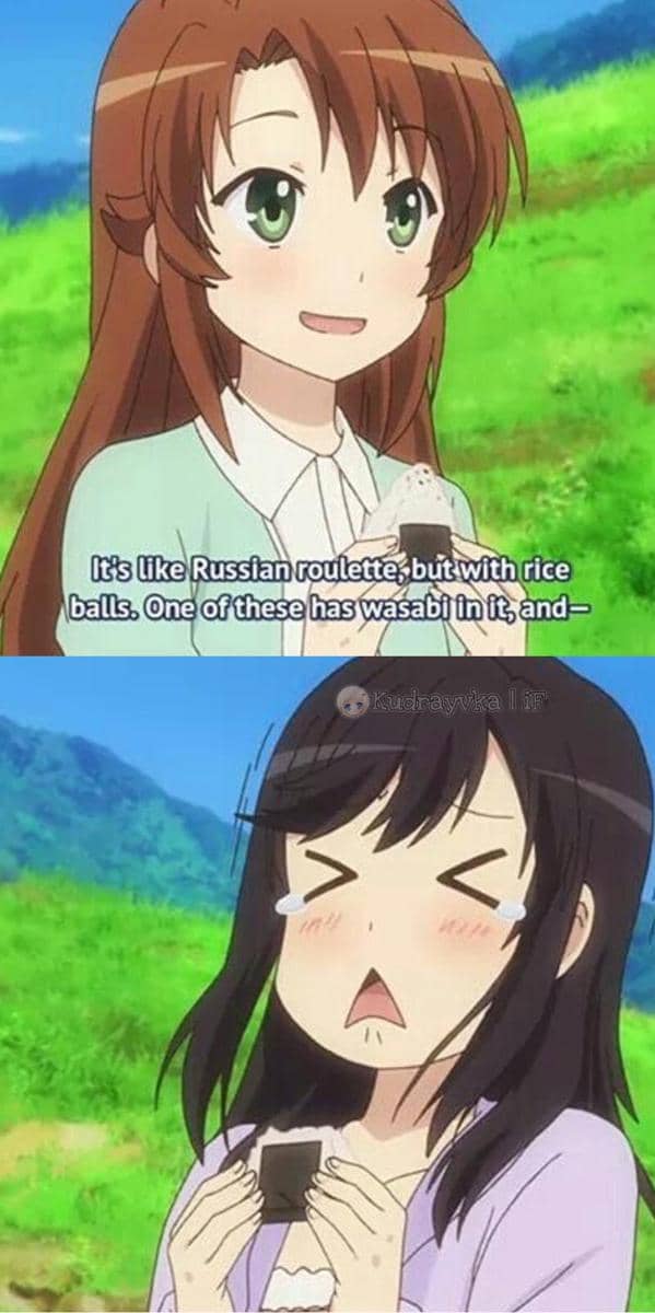 meme anime tentang makanan pedas