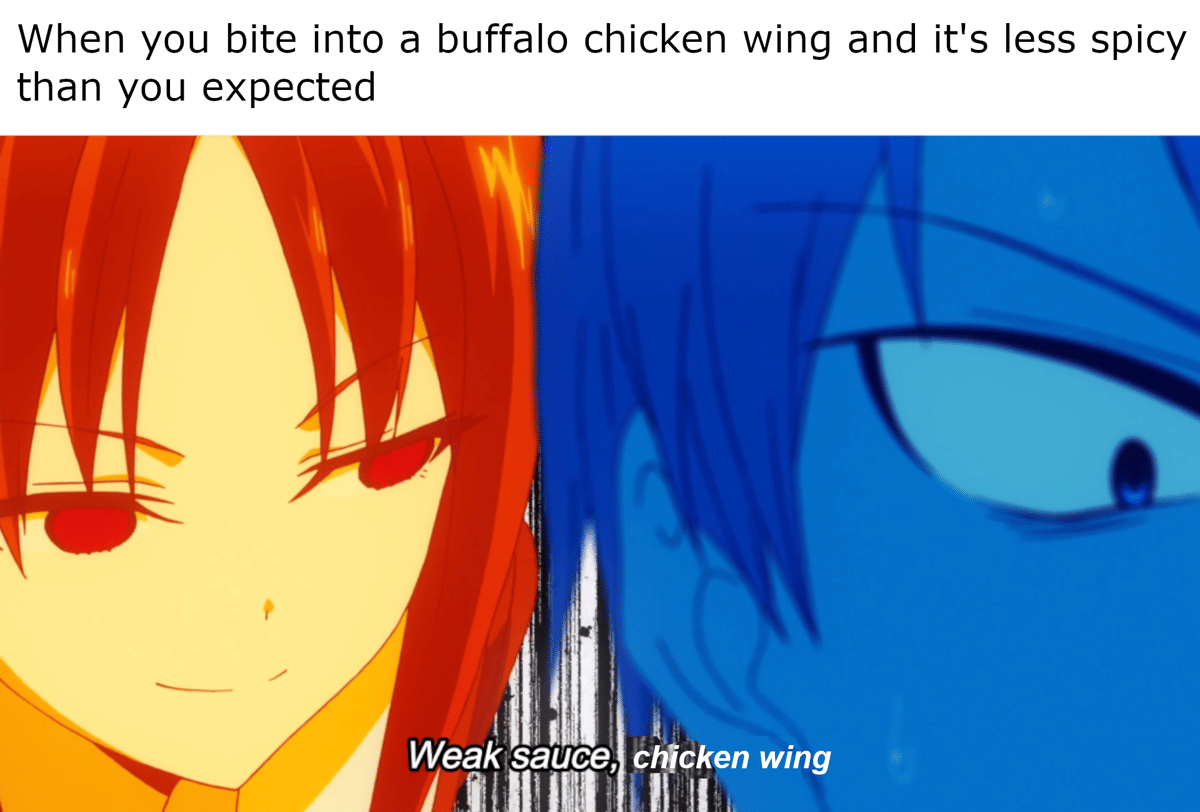 meme anime tentang makanan pedas