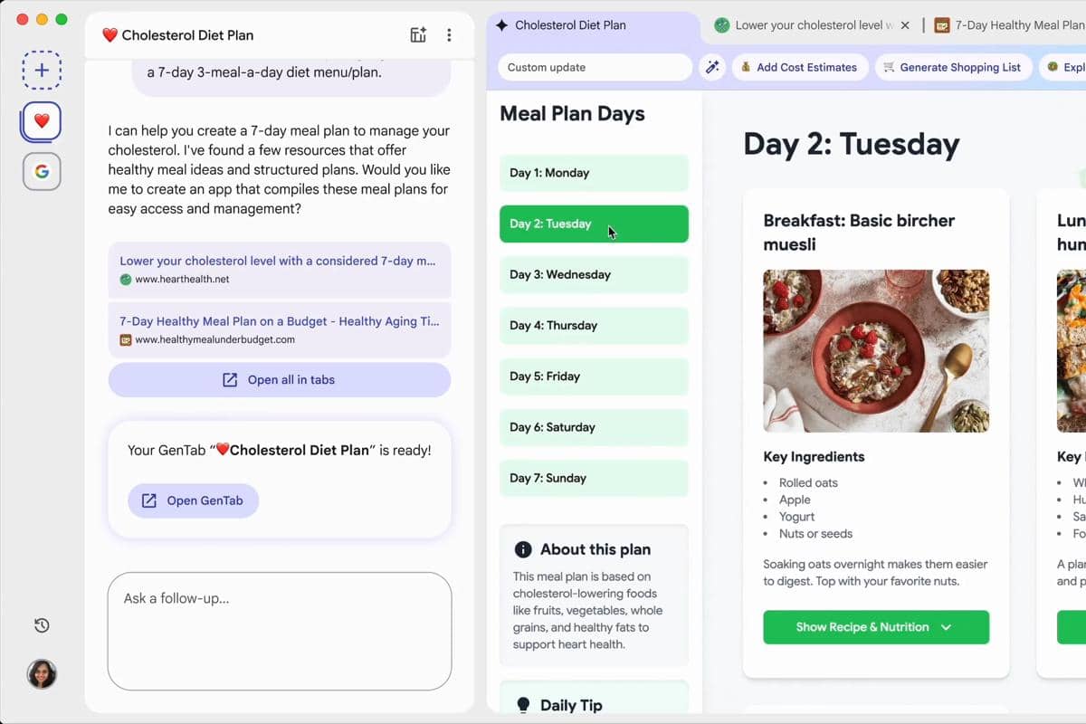 menu diet mingguan yang dibuat menggunakan Disco