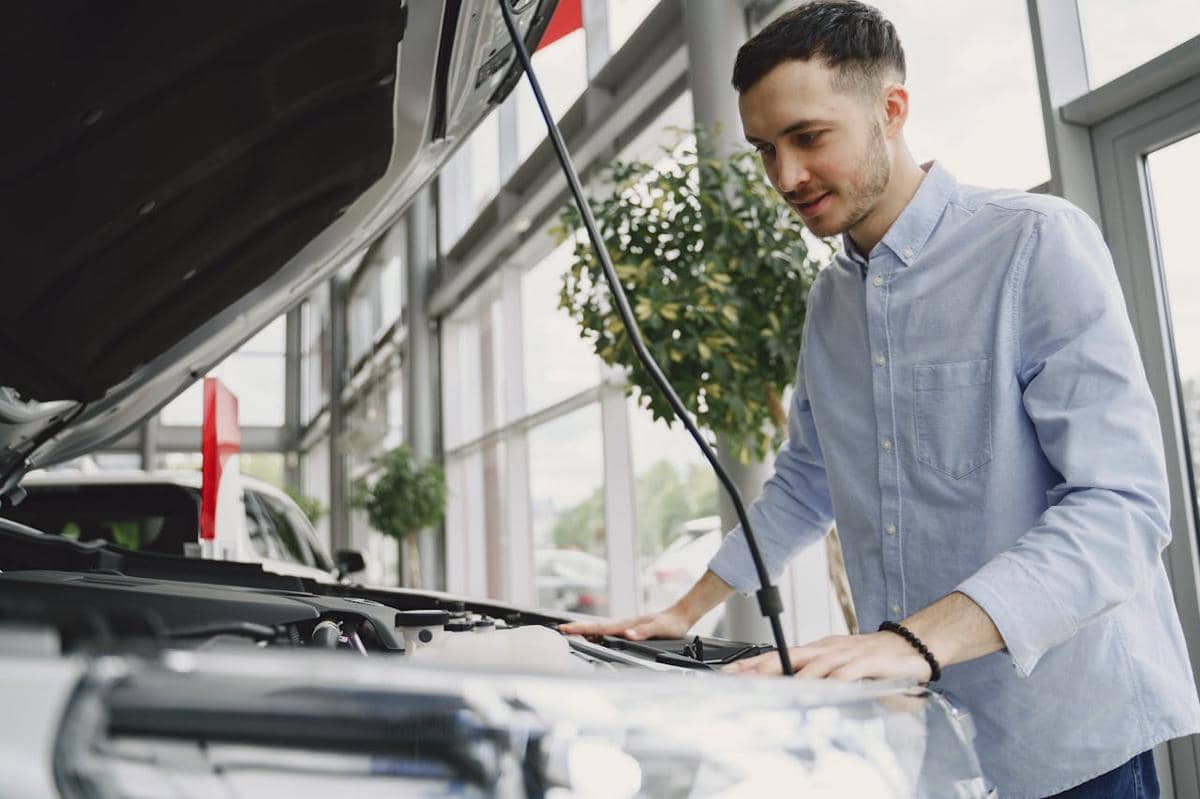 ilustrasi mengecek mobil