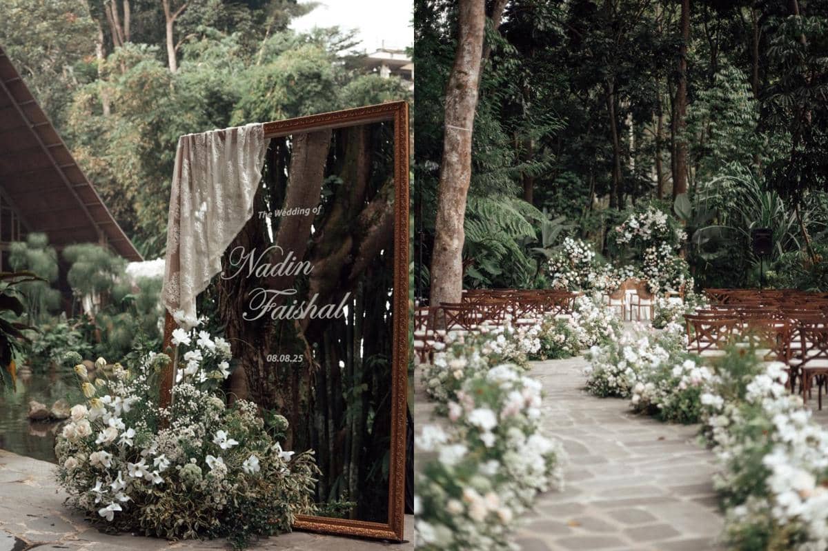 Dekorasi akad nikah ala Nadin Amizah dan Faishal Tanjung